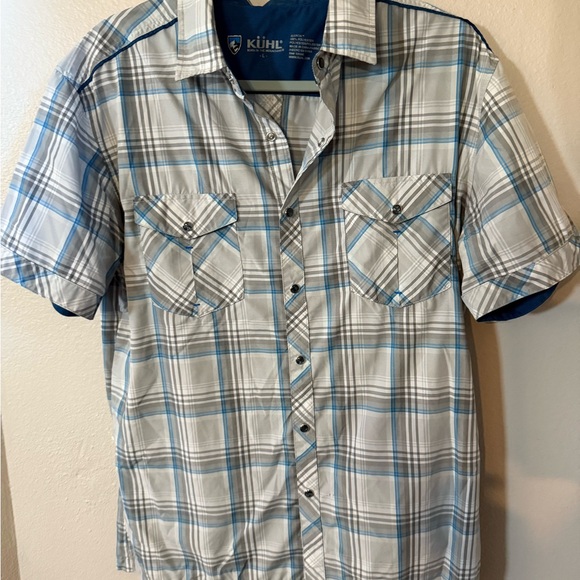 Kuhl Other - Kuhl Gray and Blue Plaid Button Down Shirt